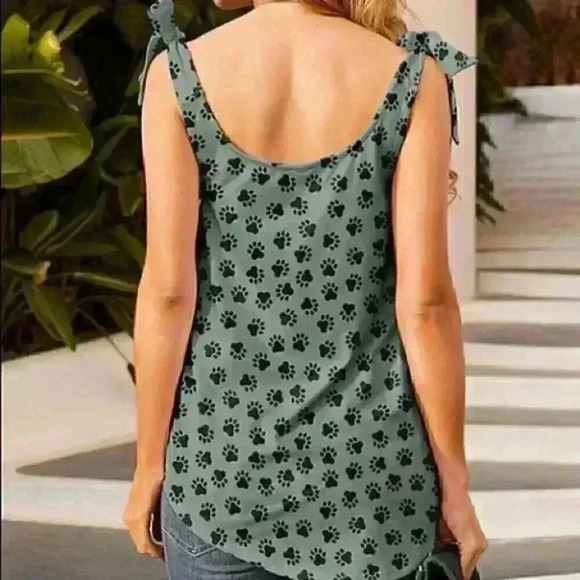 Nanu adjustable tie strap relaxed tank Sz Xl gray Diamond tribal accents - Picture 7 of 7